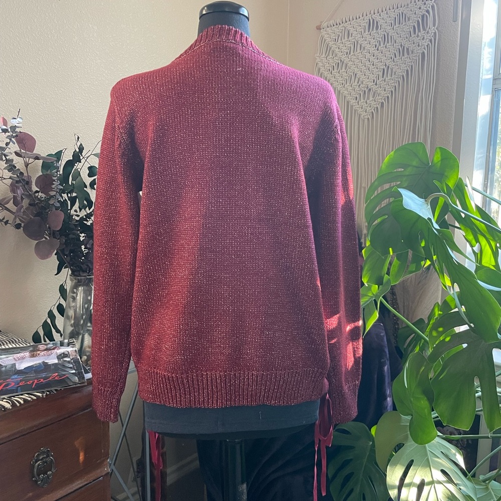Ruby Ruche-Tie Cardigan Sweater - Picture 3 of 17